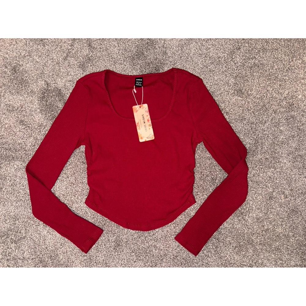Shein NWT Women's Red Cropped Long‎ Sleeve